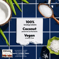 Ingredient card: coconut-derived and vegan formula in Klevay laundry sheets