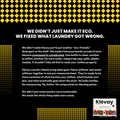 Graphic: we didn't just make it eco, we fixed what laundry got wrong, with the Klevay laundry sheets pack