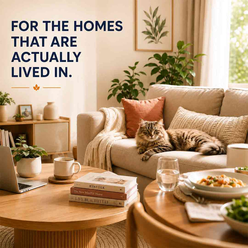 Cosy lived-in living room for homes that are actually lived in