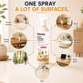 Graphic: Klevay multi-purpose cleaner on countertops, steel, tiles and wood