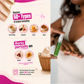 Graphic: Klevay stain remover spray works on tea, coffee, lipstick, juice and soup stains, and partly on blood and haldi